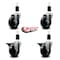 Service Caster 4'' Soft Rubber Wheel Swivel 1-1/2'' Expanding Stem Caster Set 2 Brakes, 4PK SCC-EX20S414-SRS-2-PLB-2-112 - alternate 3